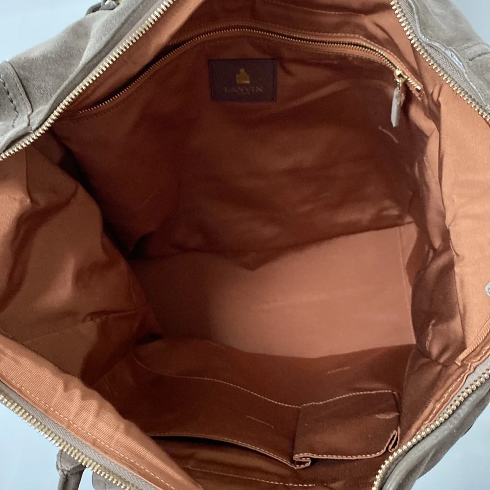 Lanvin grey suede crossbody shoulder bag - Picture 9 of 16